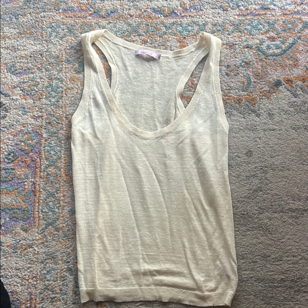 Calypso cream light weight sweater tank so cute size medium